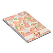 かわいい水彩かぼちゃのパッチ秋 ノートブック (右側)