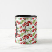 かわいい水彩さくらんぼパターパーソナライズされたン マグカップ (中央)