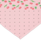 かわいい水彩さくらんぼブラック水玉模様模様 テーブルクロス (アングル)