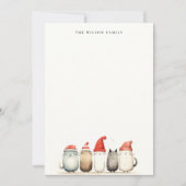 かわいい水彩ねこ　ふわふわと明るいクリスマス ノートカード (正面)