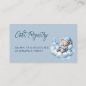 かわいい水彩のねむねむくま 赤ちゃん歓迎シャワーレジストリー エンクロージャーカード (正面)