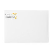 かわいい水彩のまわりにとハニカムエアメール ラップアラウンドラベル (正面)