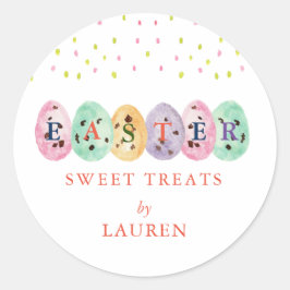 かわいい水彩のイースターエッグ イースターのお菓子 ラウンドシール