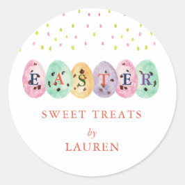 かわいい水彩のイースターエッグ イースターのお菓子 ラウンドシール