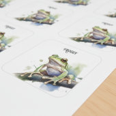 かわいい水彩のカエル, オーダーメイド スクエアシール