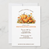 かわいい水彩のカボチャのフレンドギビング・サンクスギビング 招待状 (正面)