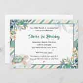 かわいい水彩のカメの男の子の誕生日招待状 招待状 (正面/裏面)