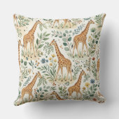 かわいい水彩のキリン柄 クッション (裏面)