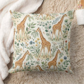 かわいい水彩のキリン柄 クッション (ブランケット)