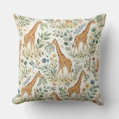 かわいい水彩のキリン柄 クッション (正面)