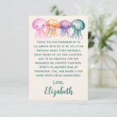 かわいい水彩のクラゲ 海の誕生日 サンキューカード (スタンド正面)