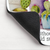 かわいい水彩のサボテン、コケ、鉢植えの多肉植物 マウスパッド (コーナー)