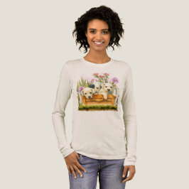 かわいい水彩のダルメシアン+パピー トライブレンドTシャツ