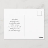 かわいい水彩のナマケモノ&トロピカル葉サンキュー ポストカード (裏面)