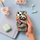 かわいい水彩のナマケモノ iPhoneケース