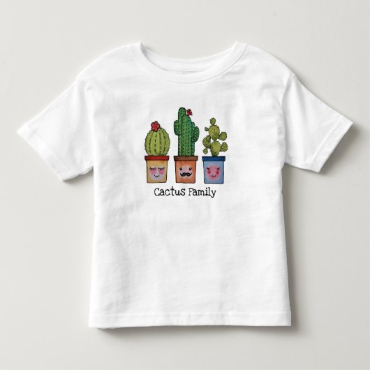 かわいい水彩のハート形ハウスとトゲトゲ植物 トドラーTシャツ (正面)