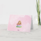 かわいい水彩のバンニーズピンクのイースター シーズンカード (裏面)