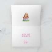 かわいい水彩のバンニーズピンクのイースター シーズンカード (内部)