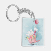 かわいい水彩のバンニー キーホルダー (正面左)