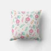 かわいい水彩のバンニー クッション (裏面)