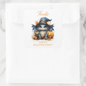 かわいい水彩のベイビードラゴン ハロウィンパーティーのお土産 スクエアシール (バッグ)