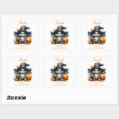 かわいい水彩のベイビードラゴン ハロウィンパーティーの景品 スクエアシール (シート)