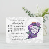 かわいい水彩のラブビクトリアンポーションハロウィーン 招待状 (スタンド正面)