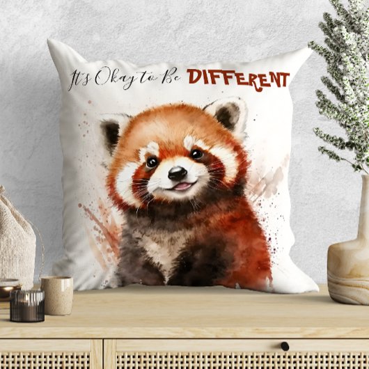 かわいい水彩のレッサーパンダの保育園 モチベーション クッション