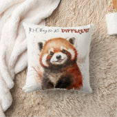 かわいい水彩のレッサーパンダの保育園 モチベーション クッション (ブランケット)