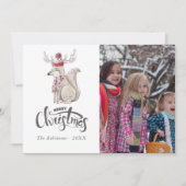 かわいい水彩の冬のキツネのクリスマス写真 シーズンカード (正面)