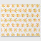かわいい水彩の太陽 ラッピングペーパー (フラット)