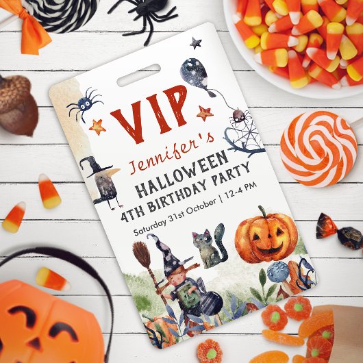 かわいい水彩の子供の誕生日ハロウィンVIP バッジ