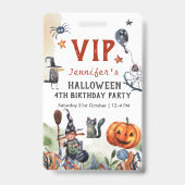 かわいい水彩の子供の誕生日ハロウィンVIP バッジ (正面)