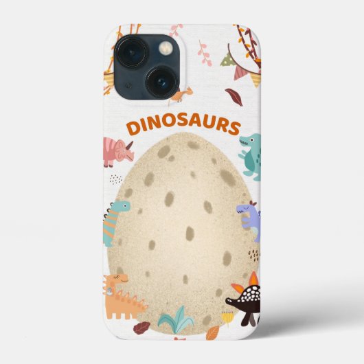 かわいい水彩の恐竜と大きな恐竜の卵 Case-Mate iPhoneケース (裏面)