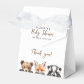 かわいい水彩の森の動物 ベビーシャワー フェイバーボックス (正面サイド)