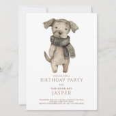 かわいい水彩の犬のペットの誕生日パーティーの招待状 招待状 (正面)