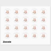 かわいい水彩の猫のクリスマスグッズ ラウンドシール (シート)