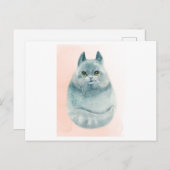 かわいい水彩の猫 ポストカード (正面/裏面)