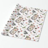 かわいい水彩の秋のきのこ ラッピングペーパー ラッピングペーパー (アンロールド)