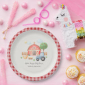 かわいい水彩の納屋の農場の動物のベビーシャワー ペーパープレート (パーティー)