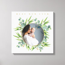 かわいい水彩の緑色の葉フォトフレーム