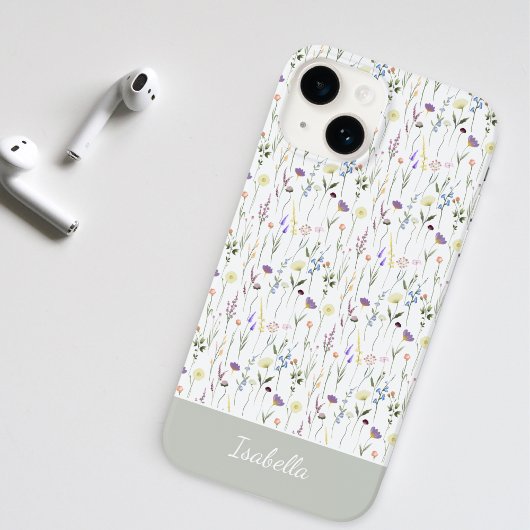 かわいい水彩の美しい野の花のオーダーメイド Case-Mate iPhoneケース