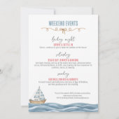 かわいい水彩の航海のバチェロレッテ 招待状 (裏面)