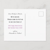 かわいい水彩の花引っ越しました新住所 案内ポストカード (裏面)