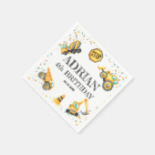 かわいい水彩の誕生日建築車 スタンダードカクテルナプキン (角)