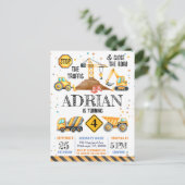 かわいい水彩の誕生日建築車 ポストカード (スタンド正面)