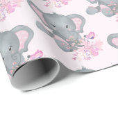 かわいい水彩の象 ラッピングペーパー (ロールコーナー)