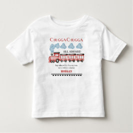 かわいい水彩の赤い列車 誕生日おめでとう 何歳になっても トドラーTシャツ