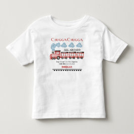 かわいい水彩の赤い列車 誕生日おめでとう（年齢不問） トドラーTシャツ
