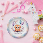 かわいい水彩の赤い子猫風船 誕生日 ペーパープレート (パーティー)